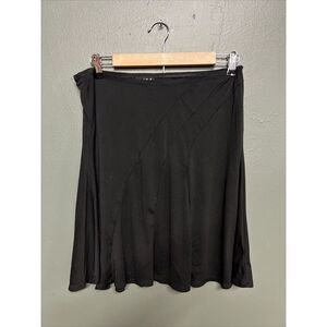 Y2K 90s BCBG Black Ruffle Skirt Low Rise Pull On S Paris
